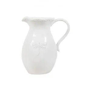 Ecoche Stoneware Jug, Small, White by French Country Collection, a Jugs for sale on Style Sourcebook