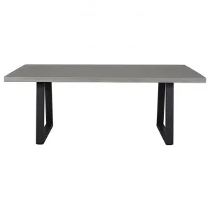 Sierra Engineered Stone & Iron Dining Table, 160cm, Speckled Grey / Black by ElkStone, a Dining Tables for sale on Style Sourcebook