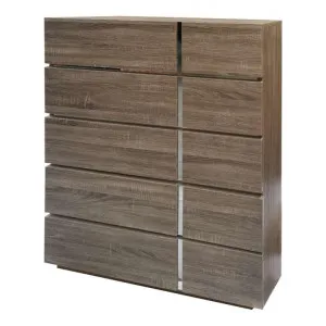Elida Modern 5 Drawer Tallboy, Oak by OZWorld, a Dressers & Chests of Drawers for sale on Style Sourcebook