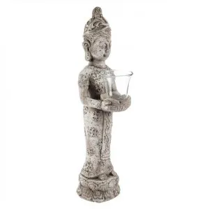 Stetson Ceramic Standing Buddha Candle Holder, Antique White by Casa Uno, a Home Fragrances for sale on Style Sourcebook