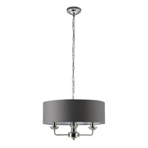 Beata Metal Chandelier with Fabric Shade, Small by Lexi Lighting, a Chandeliers for sale on Style Sourcebook