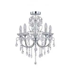 Renaissance Metal & Crystal Droplet Close-To-Ceiling Chandelier, Large by Lexi Lighting, a Chandeliers for sale on Style Sourcebook