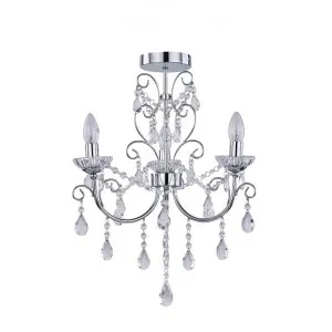Renaissance Metal & Crystal Droplet Close-To-Ceiling Chandelier, Small by Lexi Lighting, a Chandeliers for sale on Style Sourcebook
