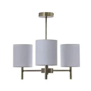 Blanche Metal Chandelier with Fabric Shades, Antique Brass by Lexi Lighting, a Chandeliers for sale on Style Sourcebook