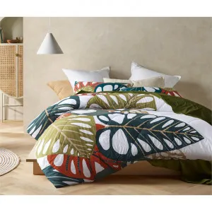 Accessorize Monstera Cotton Comforter Set, Queen by Accessorize Bedroom Collection, a Bedding for sale on Style Sourcebook