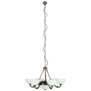 Savoy Metal & Glass Chandelier, 8 Light by Eglo, a Chandeliers for sale on Style Sourcebook