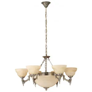 Marbella Alabaster Glass & Metal Chandelier, 9 Light by Eglo, a Chandeliers for sale on Style Sourcebook