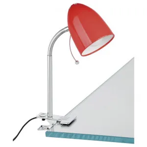 Lara Metal Adjustable Clamp Desk Lamp, Red by Eglo, a Desk Lamps for sale on Style Sourcebook