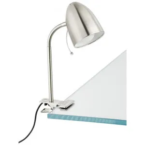 Lara Metal Adjustable Clamp Desk Lamp, Satin Nickel by Eglo, a Desk Lamps for sale on Style Sourcebook
