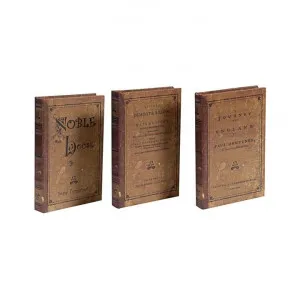 Byron 3 Piece Antique Book Storage Box Set by Florabelle, a Decorative Boxes for sale on Style Sourcebook
