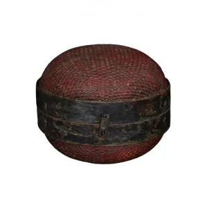 Ling Guan 120 Year Antique Rattan Hatbox by Florabelle, a Decorative Boxes for sale on Style Sourcebook