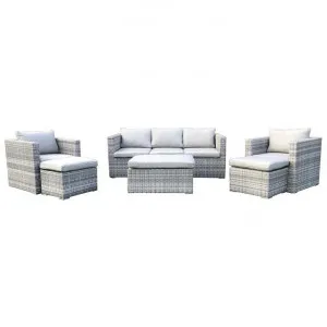 Palmtto 6 Piece Resin Wicker Outdoor Lounge Set by Dodicci, a Outdoor Sofas for sale on Style Sourcebook