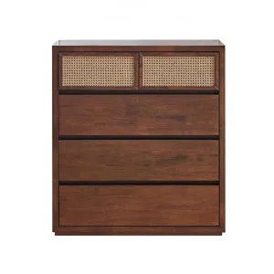 Allister Rattan & Wood 5 Drawer Tallboy by Dodicci, a Dressers & Chests of Drawers for sale on Style Sourcebook