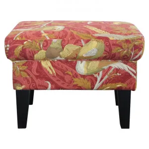Minto Fabric Footstool, Red Chinoiserie Pheasant by Brighton Home, a Stools for sale on Style Sourcebook