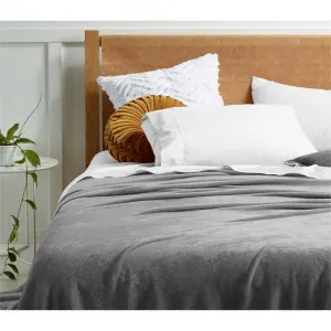 Accessorize Super Soft Blanket, Quee / King, Grey by Accessorize Bedroom Collection, a Throws for sale on Style Sourcebook
