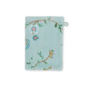 Pip Studio Les Fleurs Cotton Wash Mitt, Blue by Pip Studio, a Towels & Washcloths for sale on Style Sourcebook