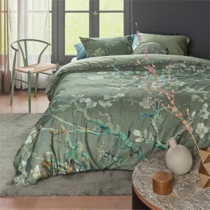 Beddinghouse Van Gogh Almond Blossom Cotton Sateen Quilt Cover Set, King, Green by Beddinghouse x Van Gogh, a Bedding for sale on Style Sourcebook