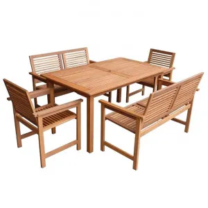 Antas 5 Piece Hardwood Timber Outdoor Dining Table Set, 150cm by OZW Furniture, a Outdoor Dining Sets for sale on Style Sourcebook