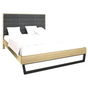 Heston European Oak Timber & Fabric Platform Bed, King, Natural by MY Room, a Beds & Bed Frames for sale on Style Sourcebook