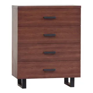 Heston European Oak Timber & Metal 4 Drawer Tallboy, Cherry by MY Room, a Dressers & Chests of Drawers for sale on Style Sourcebook