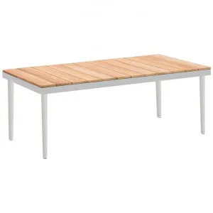 Indosoul California Teak Timber & Metal Outdoor Coffee Table, 120cm, White by Indosoul, a Tables for sale on Style Sourcebook