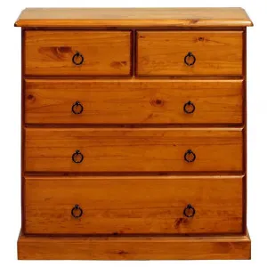 Edensor New Zealand Pine Timber 5 Drawer Tallboy by Rivendell Furniture, a Dressers & Chests of Drawers for sale on Style Sourcebook
