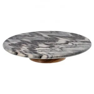 Lulia Marble & Timber Lazy Susan, 35cm, Dark Grey by Casa Uno, a Tableware for sale on Style Sourcebook