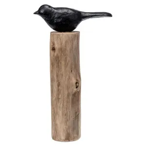Hollindale Sculputure Ornament, Single Bird on Log, Large by Casa Uno, a Statues & Ornaments for sale on Style Sourcebook