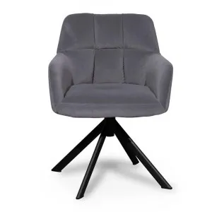 Bimbi Velvet Fabric Visitors Armchair, Dark Grey by Conception Living, a Chairs for sale on Style Sourcebook