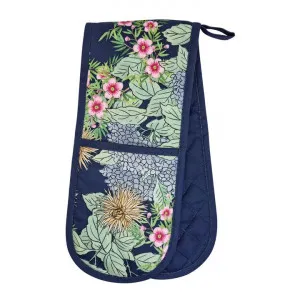 Hydrangea Cotton Double Oven Glove, Navy by j.elliot HOME, a Linen for sale on Style Sourcebook