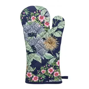 Hydrangea Cotton Oven Mitt, Navy by j.elliot HOME, a Linen for sale on Style Sourcebook