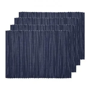 Alexis 4 Piece Cotton Placemat Set, 48x33cm, Navy by j.elliot HOME, a Table Cloths & Runners for sale on Style Sourcebook