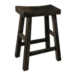 Tianshou Reclaimed Elm Timber Counter Stool, Distressed Black by Montego, a Bar Stools for sale on Style Sourcebook