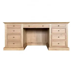 Hermitage Oak Timber Executive Desk, 180cm, Natural Oak by Manoir Chene, a Desks for sale on Style Sourcebook