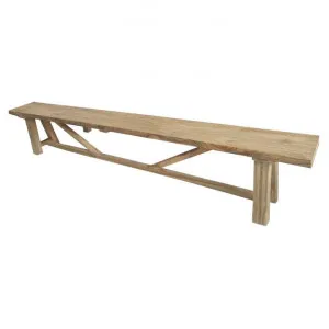 Arius Reclaimed Teak Timber Farmhouse Outdoor Trestle Dining Bench, 240cm by Florabelle, a Outdoor Benches for sale on Style Sourcebook
