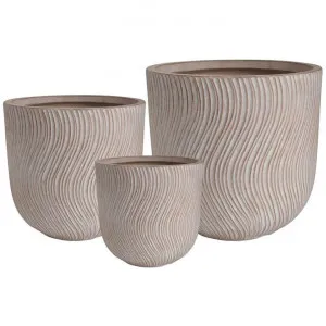 Taga 3 Piece Magnesia Garden Planter Set, White Wash by Florabelle, a Plant Holders for sale on Style Sourcebook