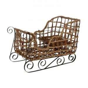 Wooder Rattan Sleigh Ornament by Florabelle, a Statues & Ornaments for sale on Style Sourcebook