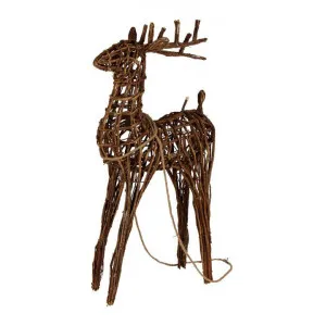 Wooder Rattan Reindeer Ornament by Florabelle, a Statues & Ornaments for sale on Style Sourcebook