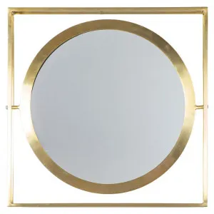 Zeven Iron Frame Wall Mirror, 60cm, Brass by Casa Bella, a Mirrors for sale on Style Sourcebook