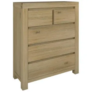 Forncett Acacia Timber 5 Drawer Tallboy by Dodicci, a Dressers & Chests of Drawers for sale on Style Sourcebook