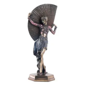 Veronese Cold Cast Bronze Coated Dancer Figurine, Dancing with Fan by Veronese, a Statues & Ornaments for sale on Style Sourcebook