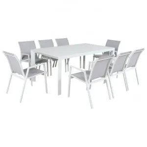 Icarus 7 Piece Aluminium Outdoor Dining Table Set, 180cm, White by Dodicci, a Outdoor Dining Sets for sale on Style Sourcebook