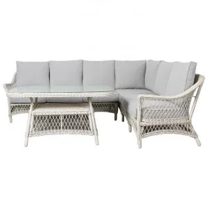 Matera Wicker Outdoor Corner Sofa & Table Set, 6 Seater by Dodicci, a Outdoor Sofas for sale on Style Sourcebook