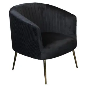 Kenosha Velvet Fabric Tub Chair, Black / Gold by Brighton Home, a Chairs for sale on Style Sourcebook