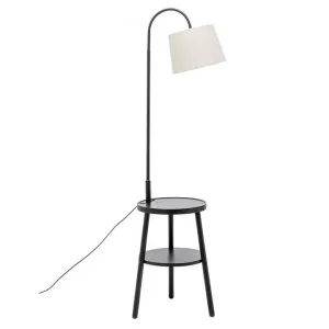 Michoud Wooden Round Table Base Floor Lamp, Black by New Oriental, a Floor Lamps for sale on Style Sourcebook