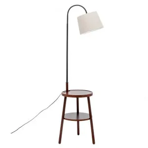 Michoud Wooden Round Table Base Floor Lamp, Cherrywood by New Oriental, a Floor Lamps for sale on Style Sourcebook