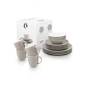 VTWonen Michallon Porcelain Dinner Set, 16 Piece, Flax / White by vtwonen, a Dinner Sets for sale on Style Sourcebook