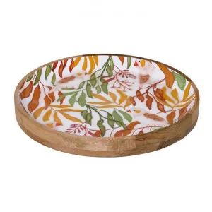 Flora & Finch Enamelled Mango Wood Round Serving Tray by j.elliot HOME, a Trays for sale on Style Sourcebook