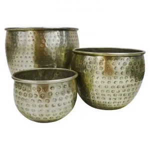 Zudarne 3 Piece Metal Pot Planter Set by Searles, a Plant Holders for sale on Style Sourcebook