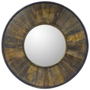 Valentina Mango Wood Frame Round Wall Mirror, 120cm by Searles, a Mirrors for sale on Style Sourcebook